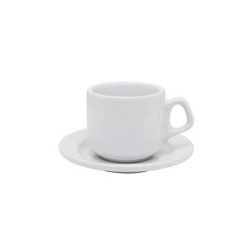 Gourmet plus Blanco Taza cafe 65 ml c/Plato 5016