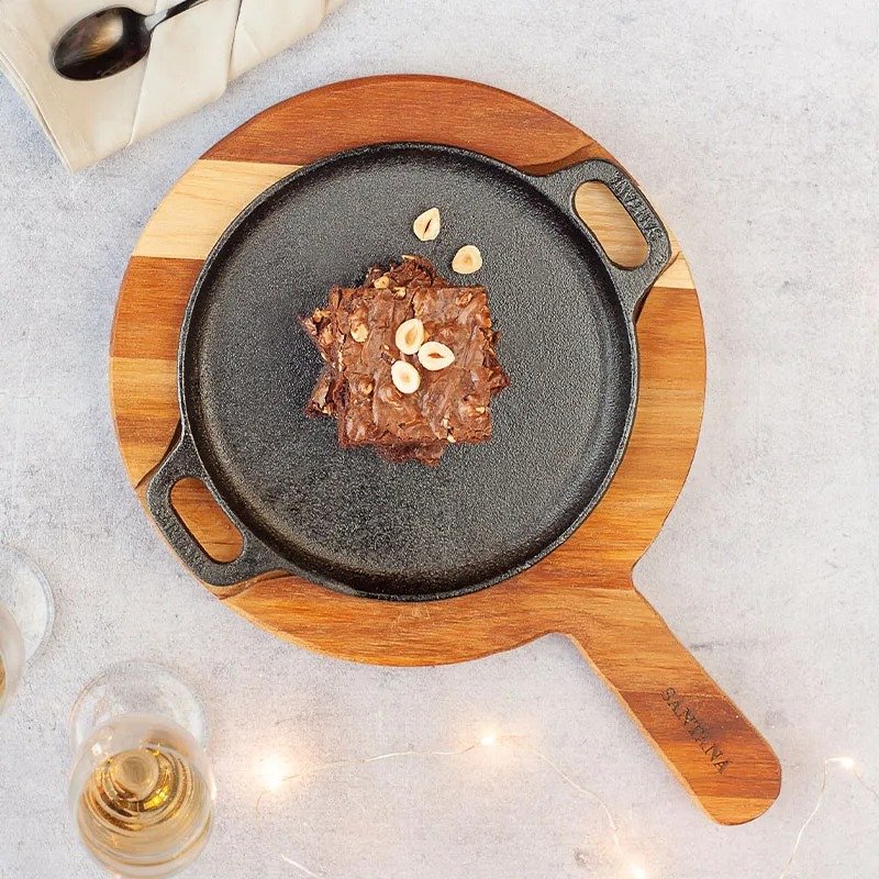 Plancha hierro redonda soporte madera 20cm SANTAN - Imagen 3