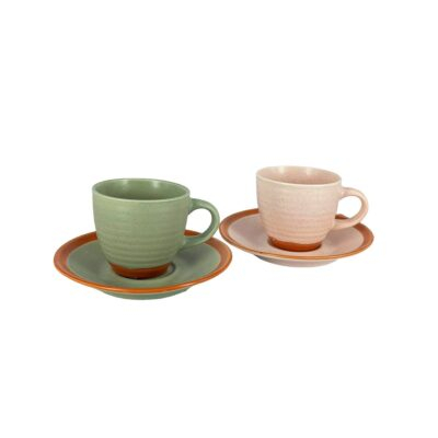 Taza de café con plato 80 ml colores surtidos