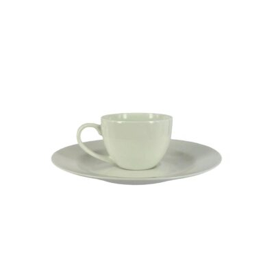 Taza blanca con plato 120 ml