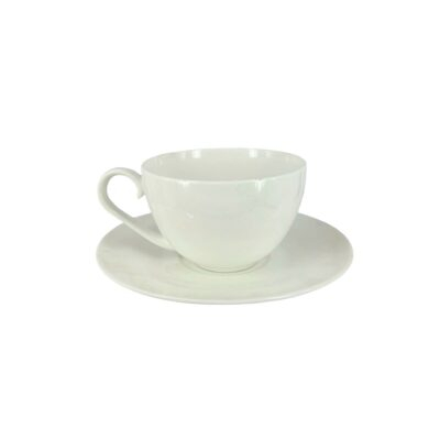 taza de te blanca con plato 280 ml