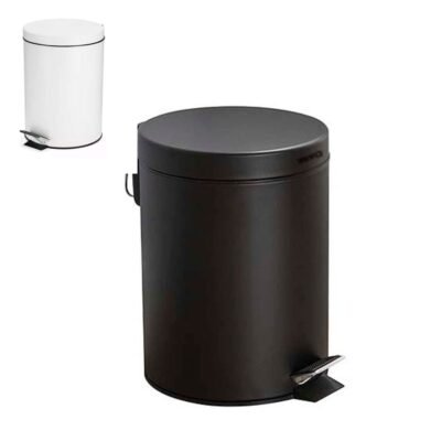Papelera de acero 5 lts negro