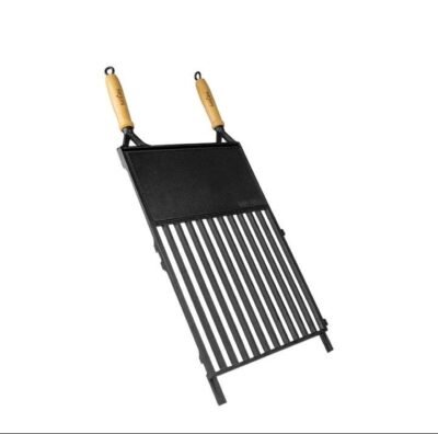 Parrilla con plancha y agarraderas 46x30 cm (71x31