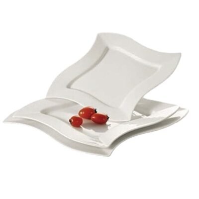 Plato Zig Zag blanco 22cms D 34cms  K-267
