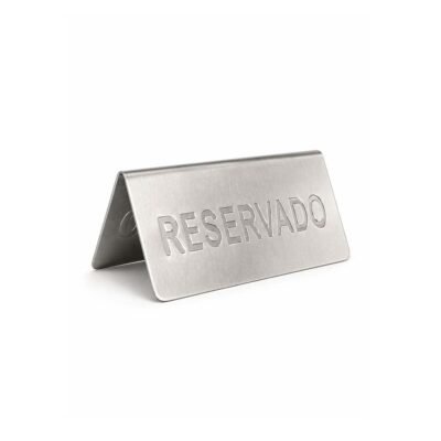 Cartel RESERVADO de acero inoxidable