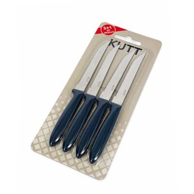 Set 3+1 Cuchillo KUTT mango plástico azul
