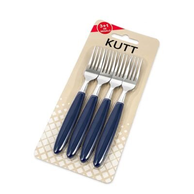 Set 3+1 Tenedor KUTT mango plástico azul