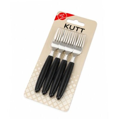 Set 3+1 Tenedor KUTT mango plástico negro