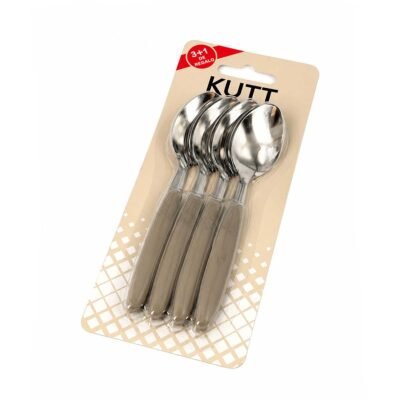 Set 3+1 Cuchara KUTT mango plástico gris KU003C4