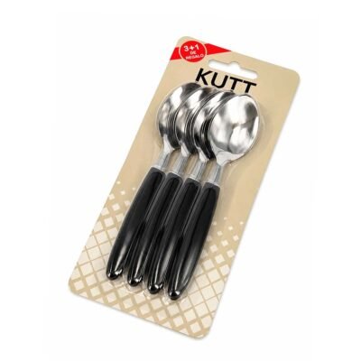 Set 3+1 Cuchara KUTT mango plástico negro