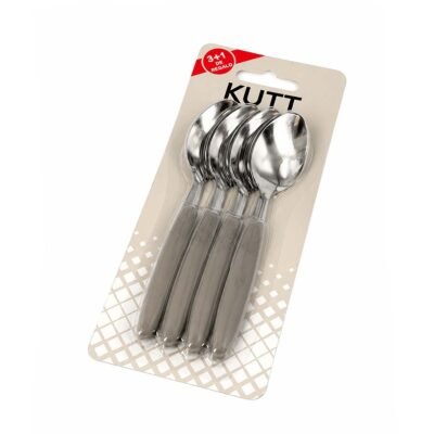 Set 3+1 Cuchara de té KUTT mango plástico gris KU0