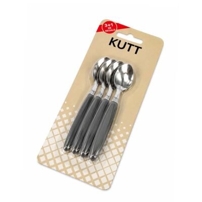 Set 3+1 Cuchara de té KUTT mango plástico negro