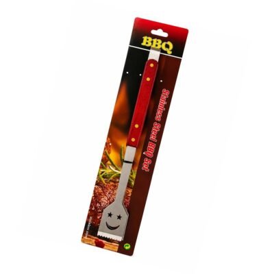 Pinza parrillera con mango madera 39 cm