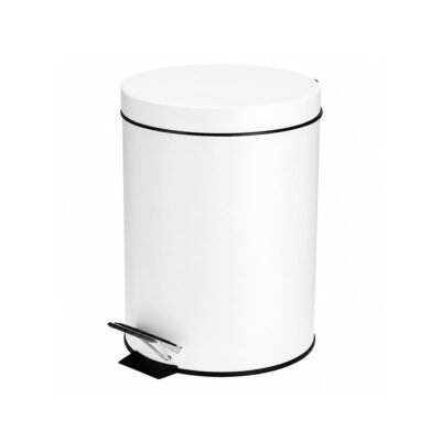 Papelera de acero 5 lts blanco