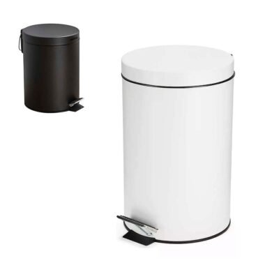 Papelera de acero 8 L blanco
