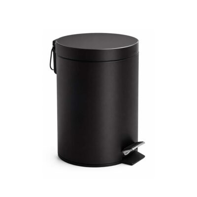 Papelera de acero 8 lts Negro
