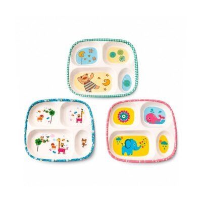 Plato de melamina infantil surtido 23x20 cms