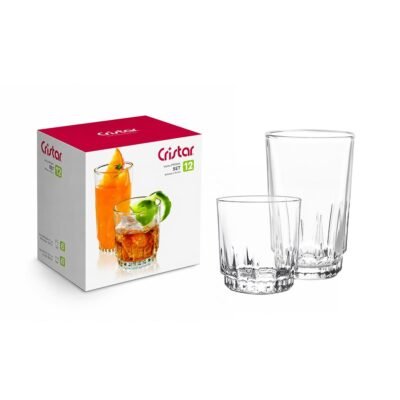 Set vasos Prisma x12 CRISTAR