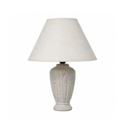 Lampara Jarron Piedra tallada c/espigas 33 cms.