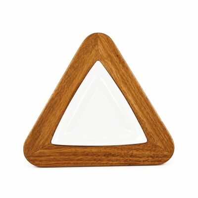 Plato triangular con base Eucaliptus 40 cms