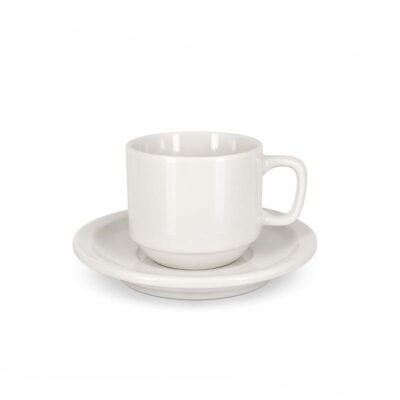 Taza te con plato blanco 220 ml