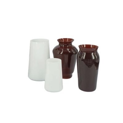 Set 4 floreros chicos chocolate BOHEMIA