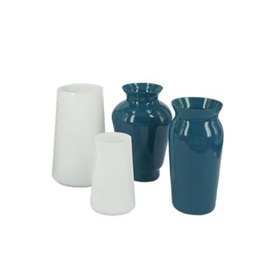 Set 4 floreros chicos azul BOHEMIA