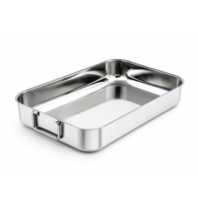 Asadera PRISMA de acero inox 45 x 36 x 6 cm