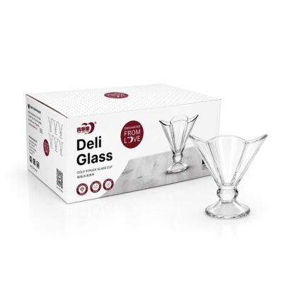 Set 6 copas tulipa de vidrio p helado 9.5 x 10cm