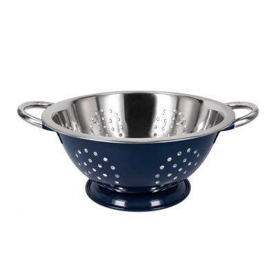Colador acero inox 22 cm azul PRISMA