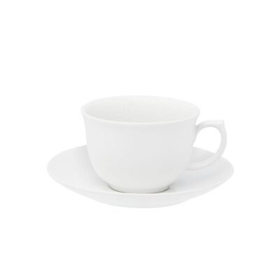 Taza de te con plato Flamingo White 240 ml OXFORD