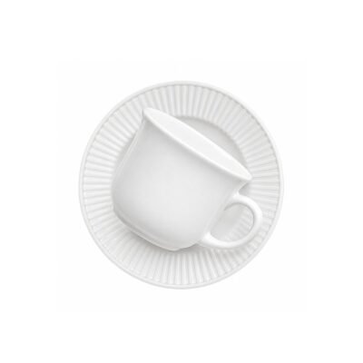 Taza de te con plato Blanco canele 200 ml BIONA