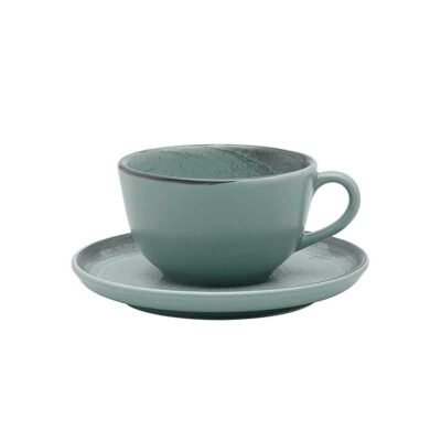 Taza de te con plato Pacifico 200ml OXFORD