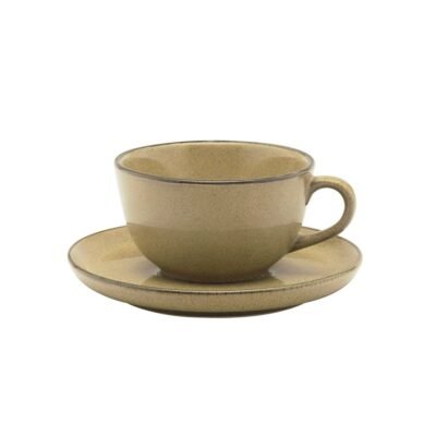Taza de te con plato Ocre 200ml OXFORD