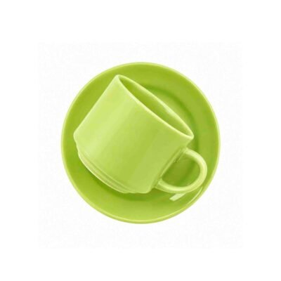 Taza te con plato verde 200 ml BIONA