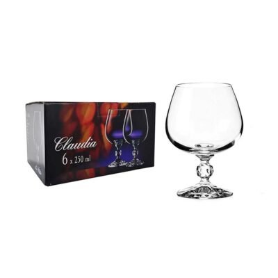 Claudia 6 copas Cognac 250 ml.
