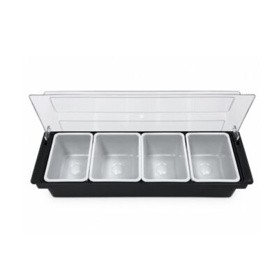 Caja plástica 4 compartimientos 59x13x18 cm