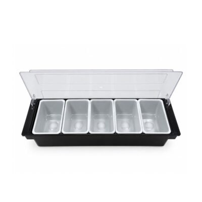 Caja plástica 5 compartimientos 59x13x18 cm