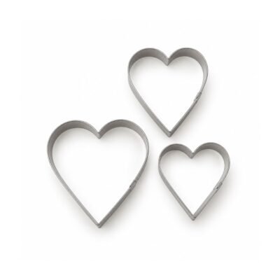 Set de 3 moldes de galleta corazón