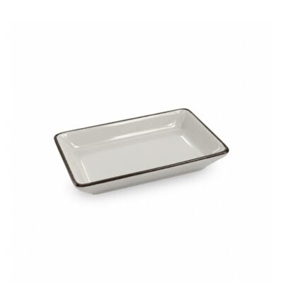 Dip plato reclangular borde negro 10x7.5x1.5 cm