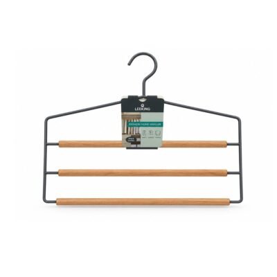 Percha de metal y madera 3 niveles
