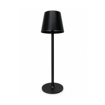 Lampara de mesa recargable negra USB 10x38 cm